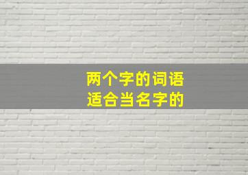 两个字的词语 适合当名字的